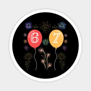 New Year's Eve 67 Balloons and Fireworks Countdown Magnet
